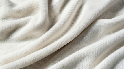 Fototapeta premium Elegant white cashmere, neatly folded to emphasize softness. Perfect for luxury home decor ads.