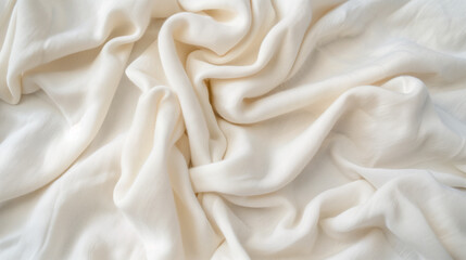Fototapeta premium Minimalist white cashmere fabric, highlighting warmth and softness. Ideal for luxury clothing or home decor ads.