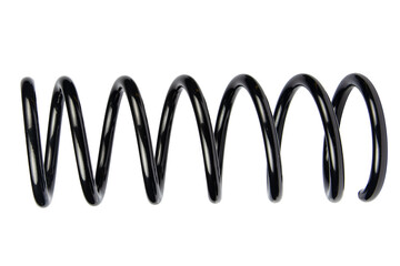 Black Coil Spring Isolated On White Background