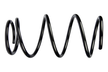 Black Coil Spring Isolated On White Background