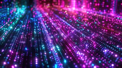 Obraz premium Neon Futurism - Abstract Digital Pixelated Background in Vibrant Colors of the Future
