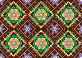 Ethnic monochrome seamless pattern. Background with Aztec geometric patterns. Print with a tribal theme. Fabric from the Navajo people. Abstract wallpaper in a modern style. Illustration in vector for