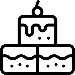 Vector Icon Brownie, bakery, sugar, desserts, food