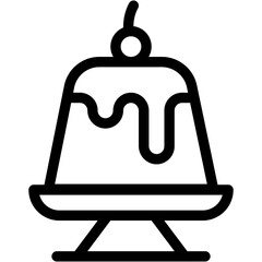 Vector Icon Custard, food, home and restaurant, yummy, sweet