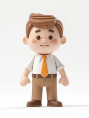 Project Manager male wearing project manager uniform, Full body character, 3D render illustration, Clip art, project management, isolated on white background