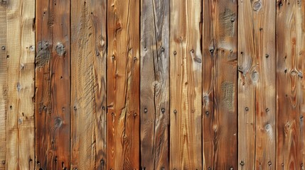 Close-up of a rustic wooden plank wall with natural textures and tones, creating a warm and earthy background.