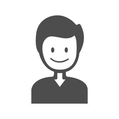 Vector flat illustration in grayscale. Avatar, user profile, person icon, gender neutral silhouette, profile picture. Suitable for social media profiles, icons, screensavers and as a template.