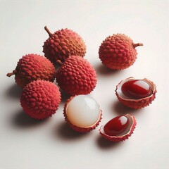 lychee fruit on a white background