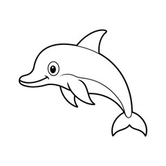 Cartoon funny dolphin vector illustration