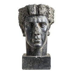 Obraz premium Detailed photograph of a roman emperor stone bust isolated on a transparent background