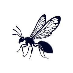 Ant black silhouette vector design illustration template