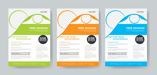Corporate Business Flyer template layout 3 color design concept in the template.