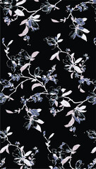 Big flowers pattern, upscale floral pattern. graphical textures floral, trendy colors pattern , flowers background with leaves. vector illustration