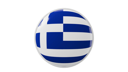 Greece, greek Circle flag icon . Transparent backgound. 3d rendered with alpha channel. Round shape. 	