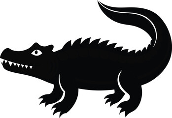 crocodile silhouette vector illustration 