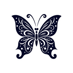 vector butterfly black silhouette icon design illustration template