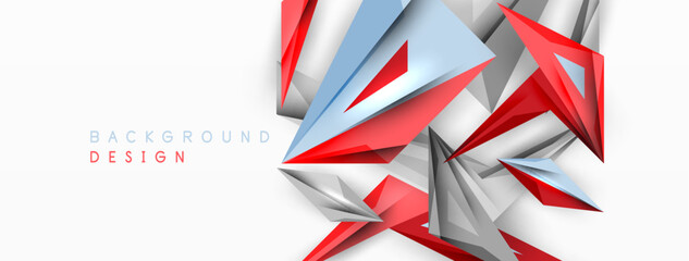 Fototapeta premium Minimal geometric abstract background. Low poly dynamic triangle design. Trendy techno business template for wallpaper, banner, background or landing