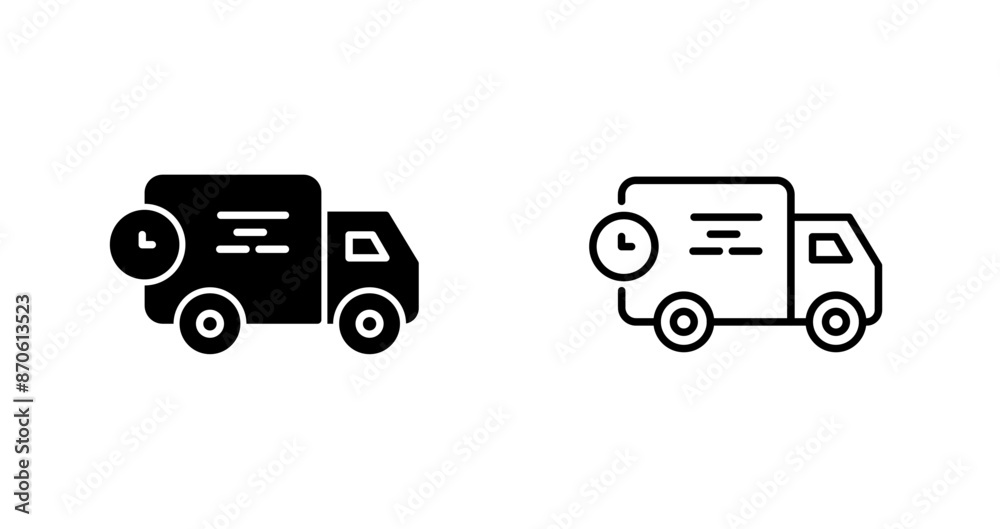 Sticker delivery truck vector icon