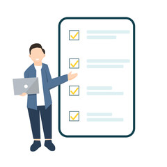 man presenting with a laptop