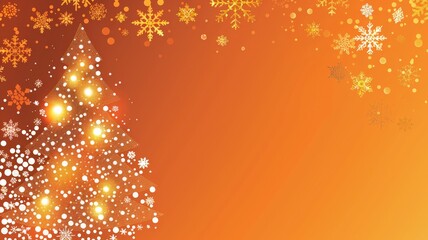 Festive Christmas Tree Background With Orange And Yellow Gradient