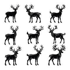 set-raindeer-silhouette-on-white-background(1)