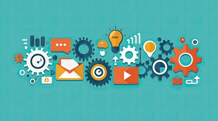 Obraz premium Abstract Illustration of Digital Business Strategy