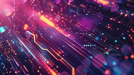 Fototapeta premium Graphic design background of tech scene