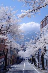 Naklejka premium Cherry blossoms in Japan