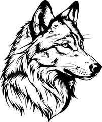 Naklejka premium Wolf clipart desing illustration