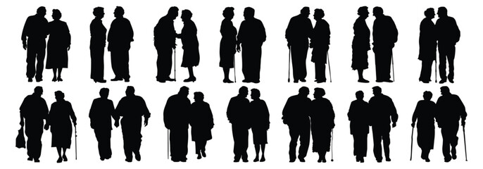 Couple silhouette set vector design big pack of illustration and icon