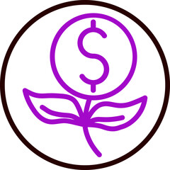 Sustainable Finance Vector Line Purple Circle Black
