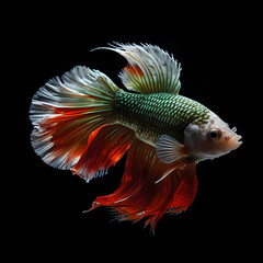 Fototapeta premium Red mix green betta fish