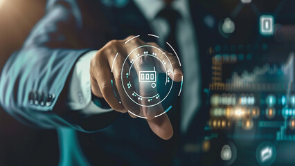 Businessman use laptop with advertising on website,Digital marketing concept,Advertising, Digital marketing commerce online sale concept, online purchase, online sale abs concept, generative ai