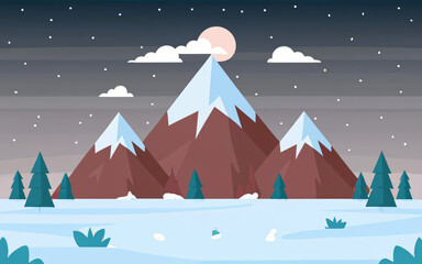 Fototapeta premium Winter Mountain, abstract background wallpaper