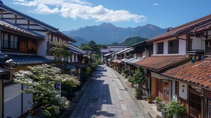 Japanese traditional houses in a small town