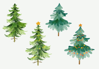 watercolor christmas tree