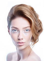 Fototapeta premium A close-up, portrait of a woman with distinctive and finely detailed features