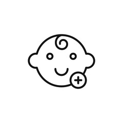 Adding a new birth logo sign vector outline