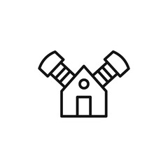 Air compressor pump logo sign vector outline