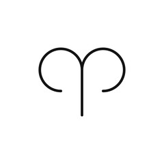 Aries zodiac sign logo sign vector outline
