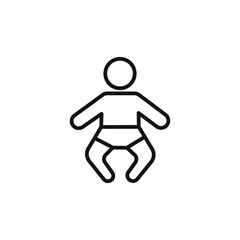 baby wearing diaper logo sign vector outline