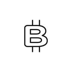 Bitcoin logo sign vector outline