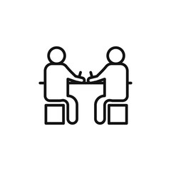 Contract signing logo sign vector outline