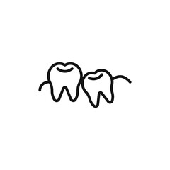Crooked teeth logo sign vector outline