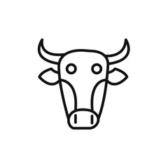 cow head logo sign vector outline