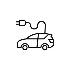 Electric vehicle logo sign vector outline