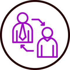 Executive Coaching Vector Line Purple Circle Black