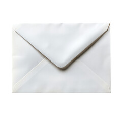 Minimalistic white envelope isolated on a white background, perfect for invitations, letters, and mail-related themes.
