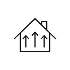 House heating logo sign vector outline