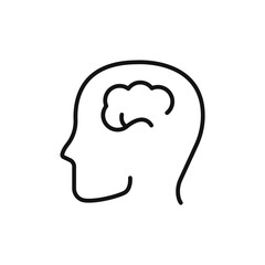 Human brain logo sign vector outline